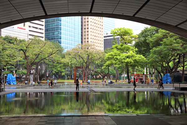 Ayala Triangle in Makati City, Metro Manila, Philippines