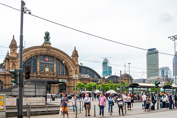 Main train station in Frankfurt, Germany
