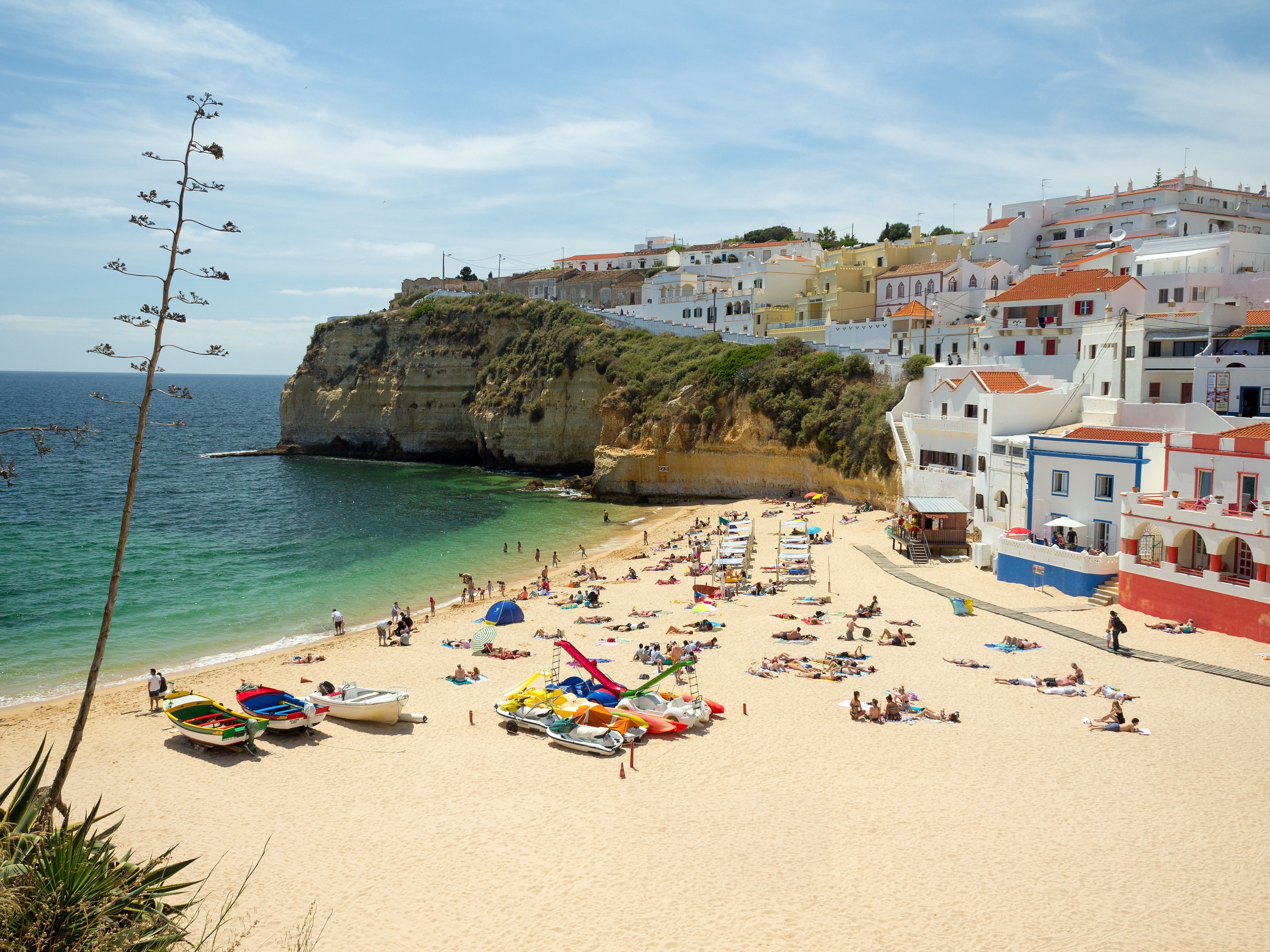Carvoeiro Beach in The Algarve, Portugal